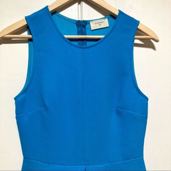 ModCloth Fit and Flare Pleat Front Sleeveless Dress in Turquoise Blue Size Small - Picture 4 of 8